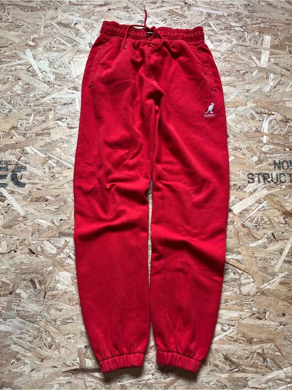 Kangol Bright Red Fleece Joggers-Small